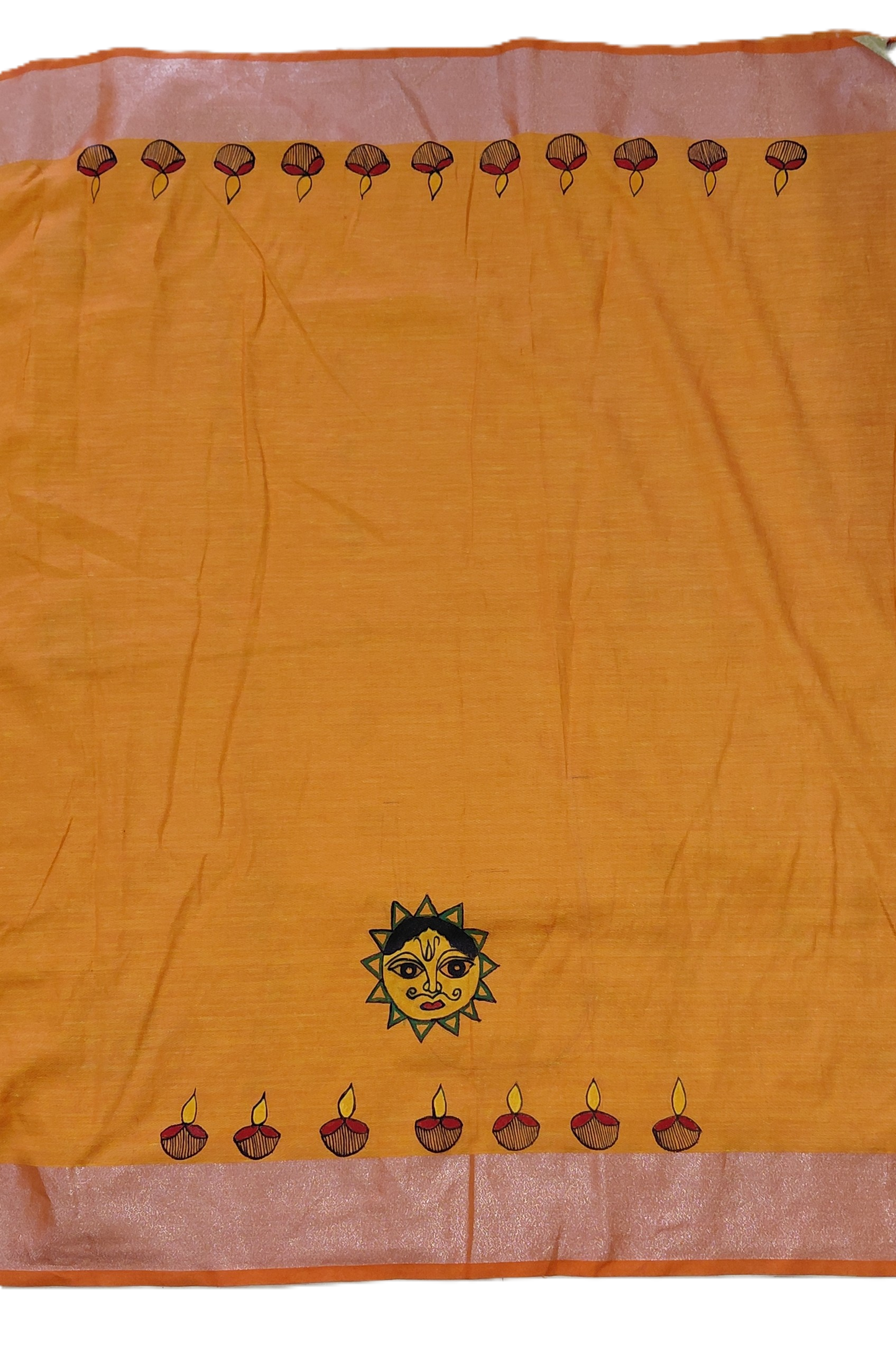 ⭐ Mustard Linen Madhubani Saree | Rangika Studio