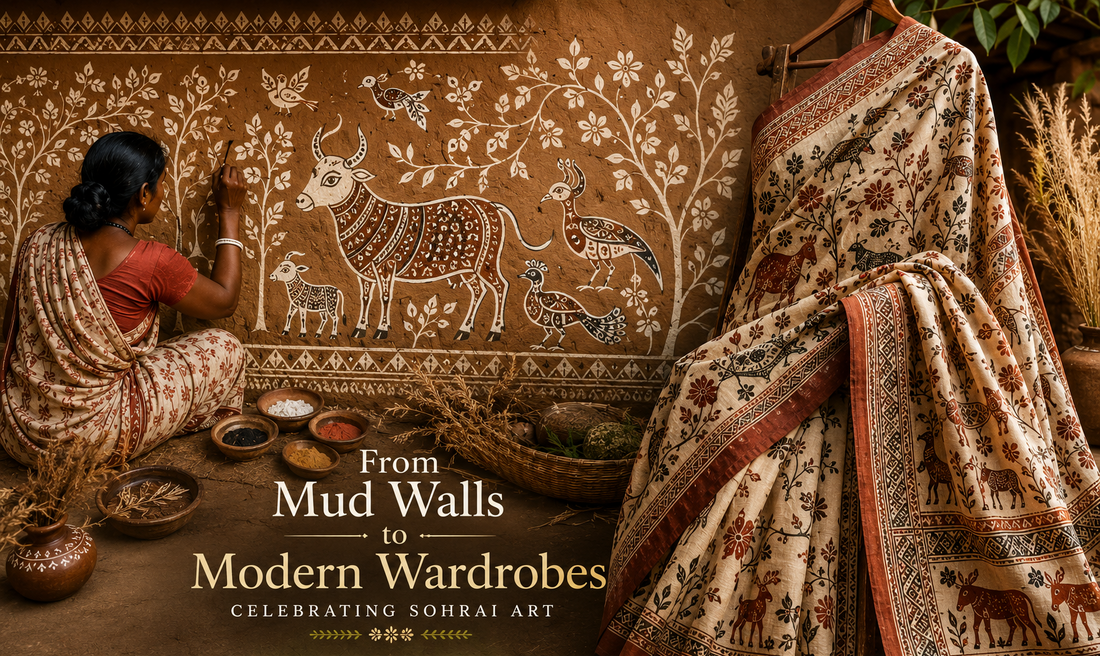 Sohrai Art traditional from Mud walls to your Modern wardrobe