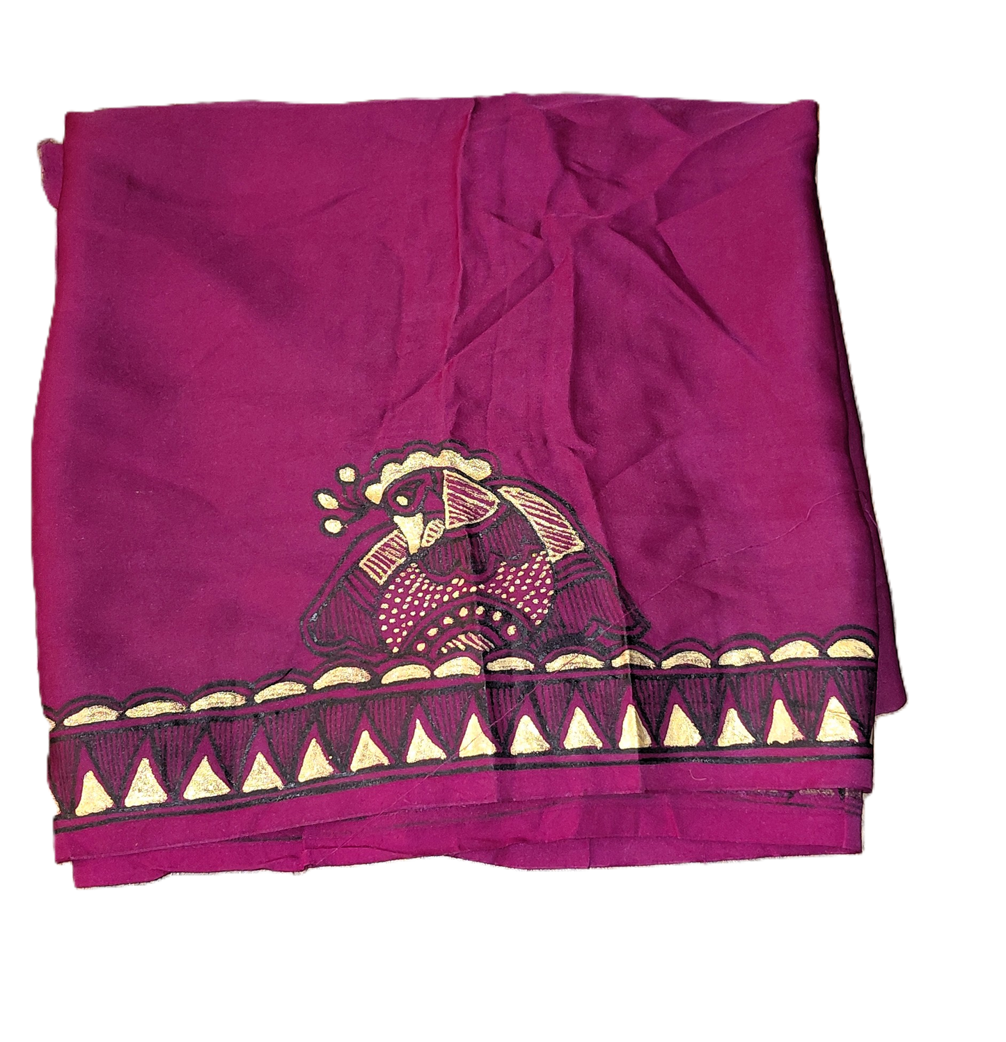 Mustard Modal Silk Madhubani Saree | Rangika Studio