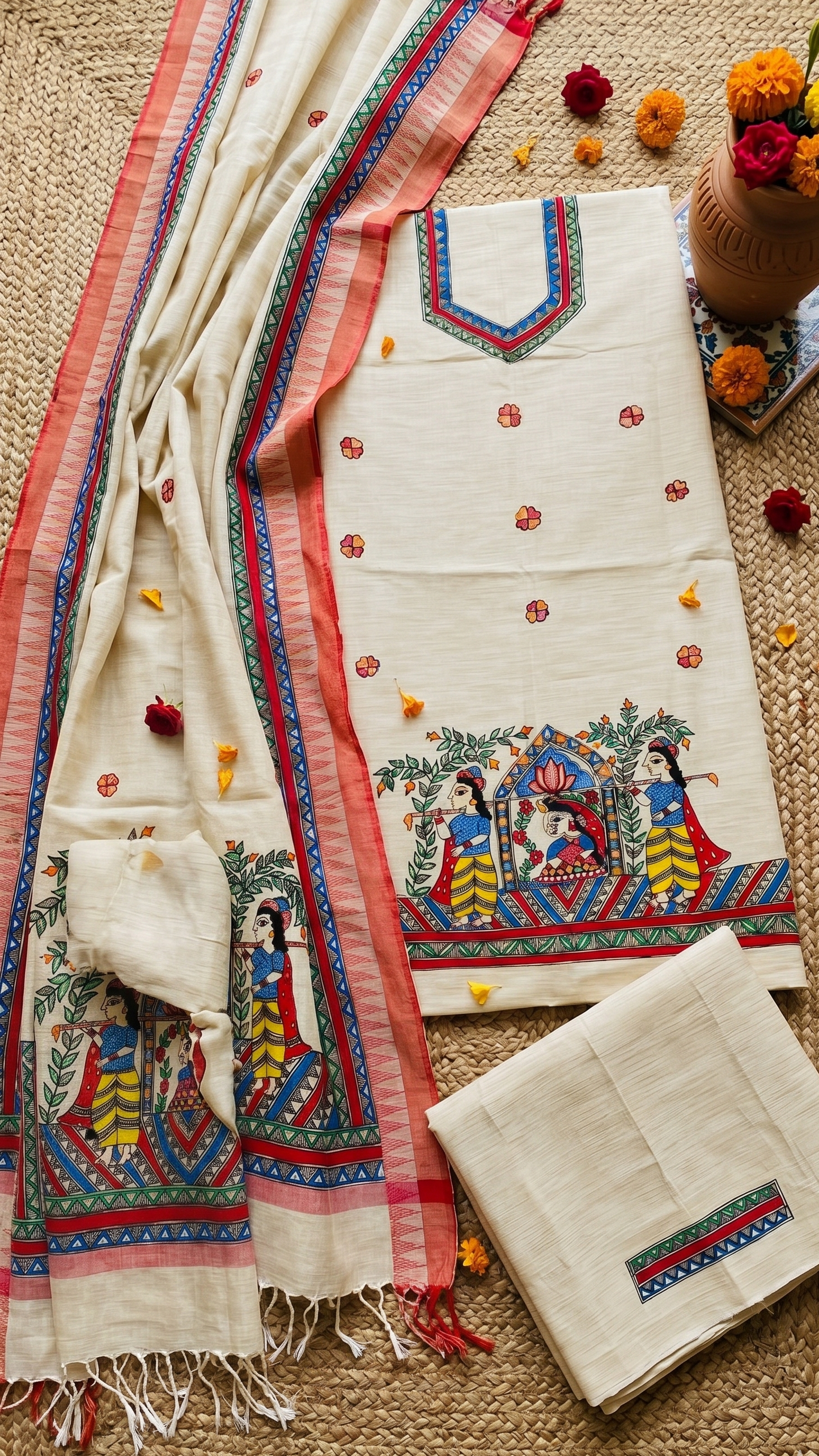 Luxury handcrafted Dupian cotton suit set by Rangika Studio