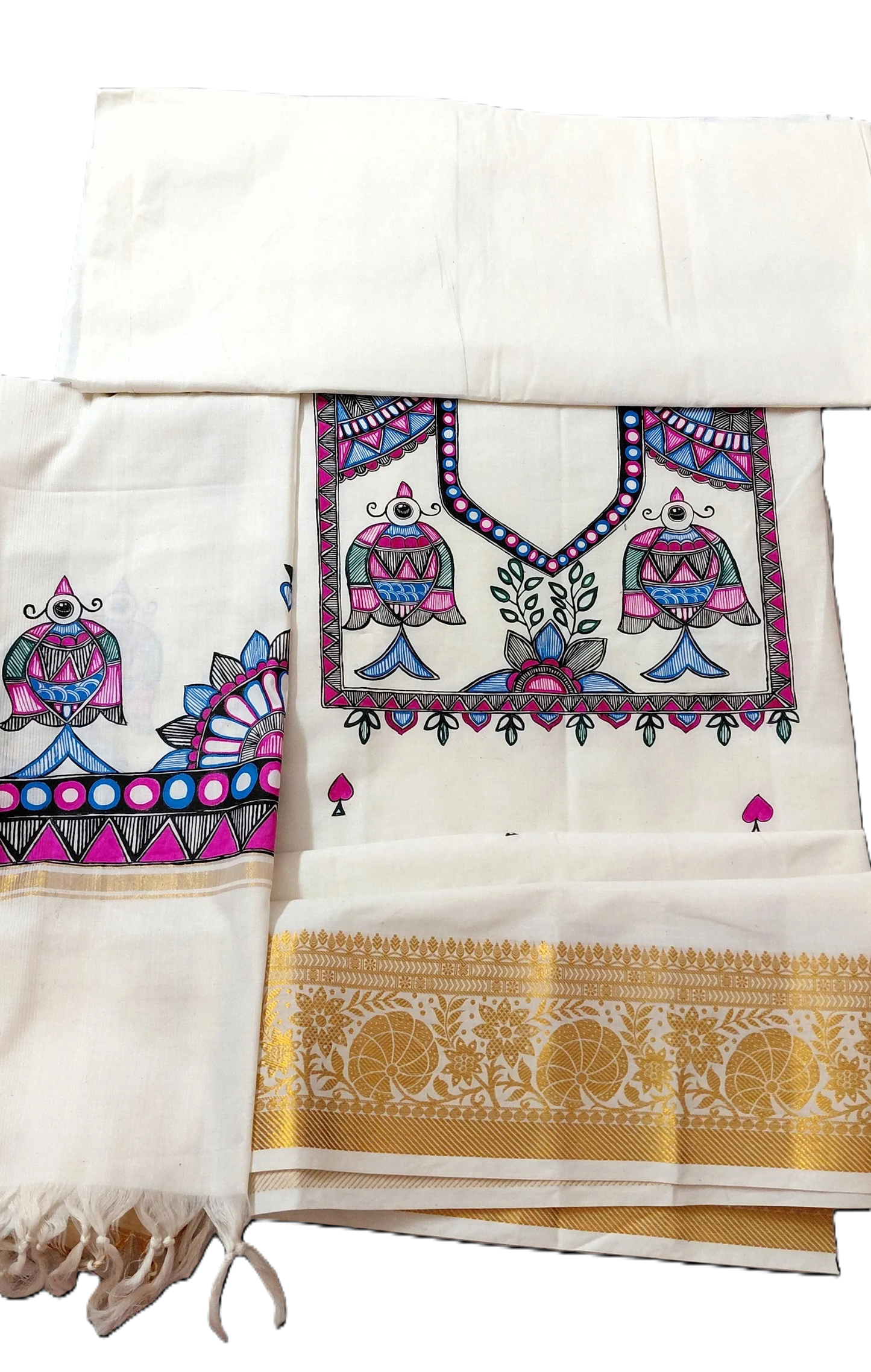 kerala cotton madhubani suit minimal design india
