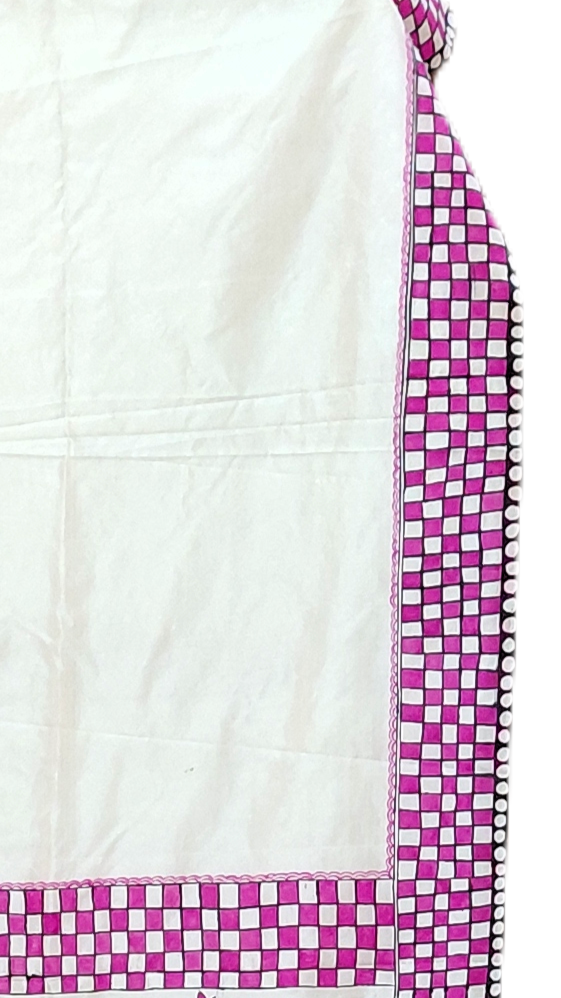 Off White Pure Silk Madhubani Saree | Heirloom Mithila Art | Rangika Studio