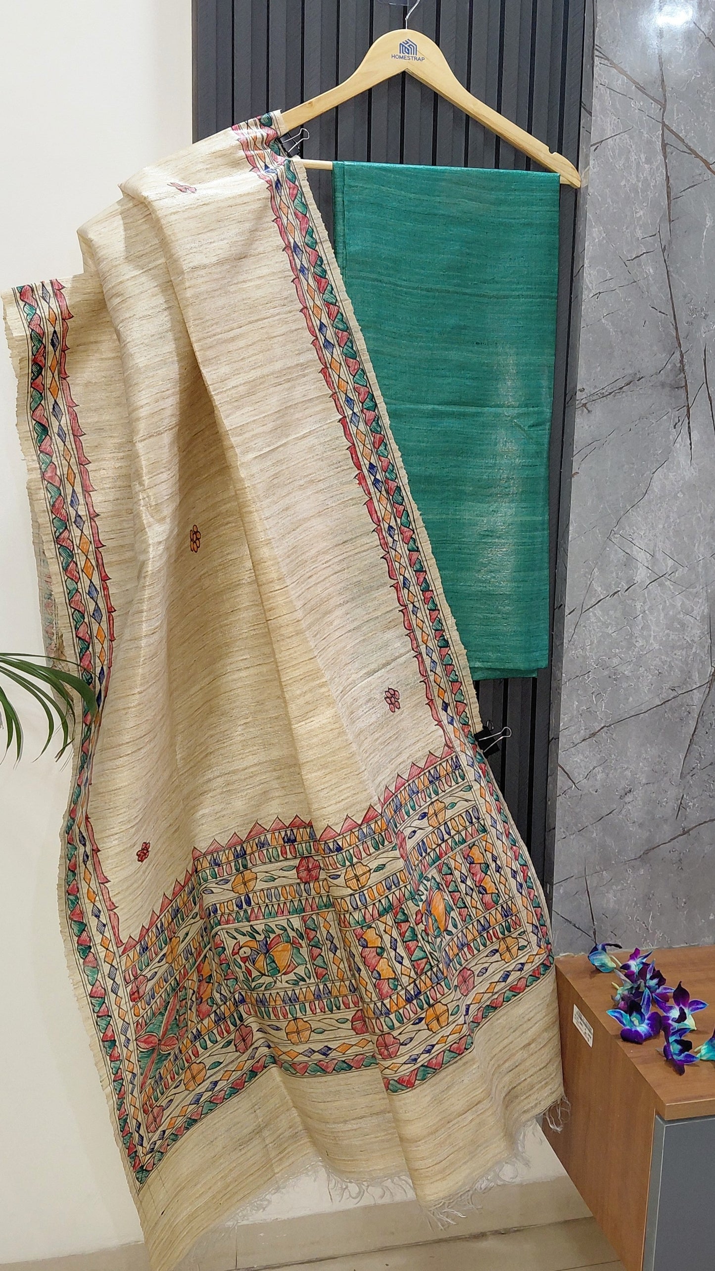 Natural Silk Madhubani 2-Piece Dupatta Kurta Set