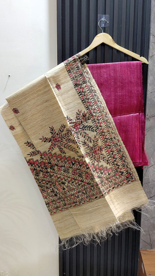 Natural Silk Madhubani 2-Piece Dupatta Kurta Set